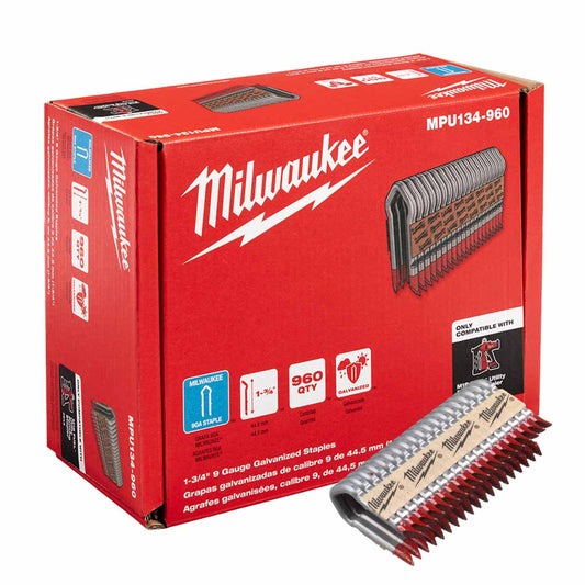 MILWAUKEE FENCING STAPLES 40MM - 960 PER BOX