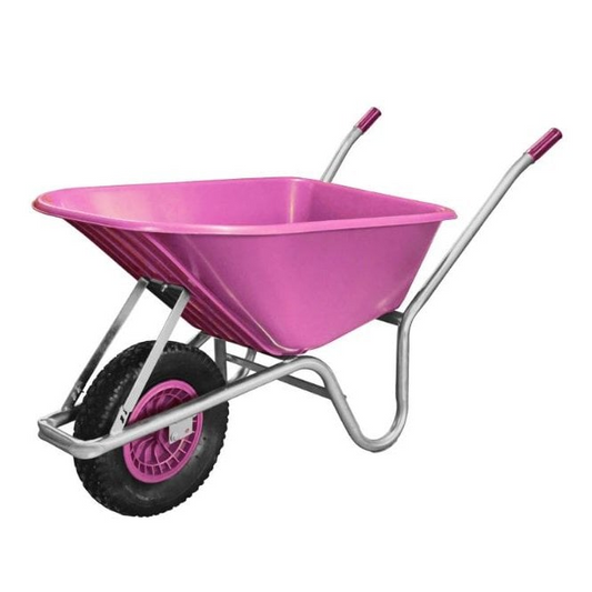 110L Moulded Polypropylene Wheelbarrow Pink
